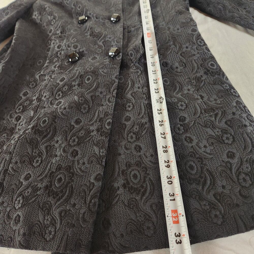 Halogen Women’s Jacquard Paisley Coat Jacket Gray Double Breasted Size L - Picture 6 of 9